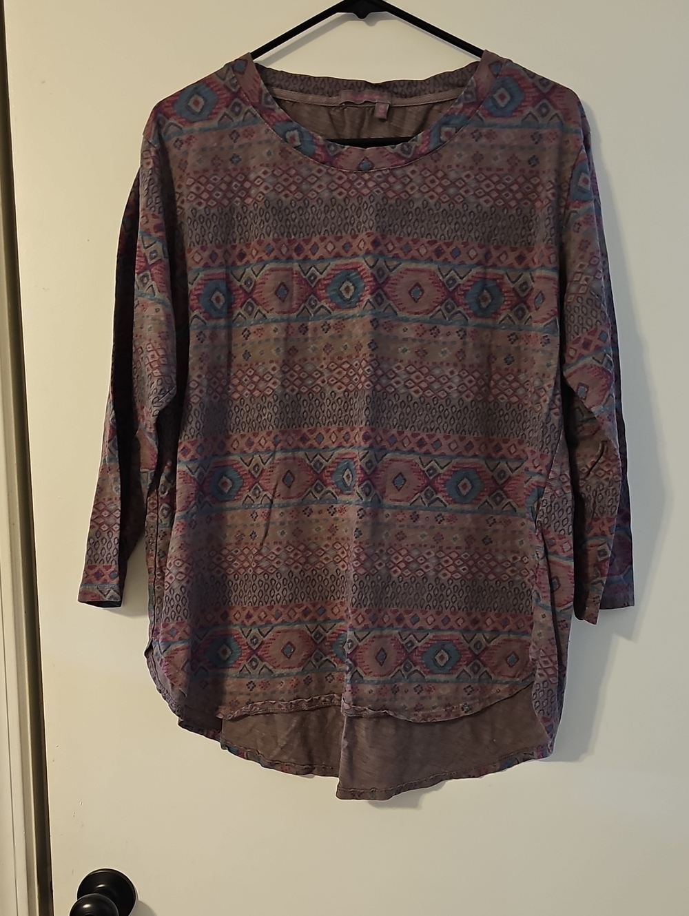 Fresh Produce Tribal Geometric Knit Tunic Tee Size XXL